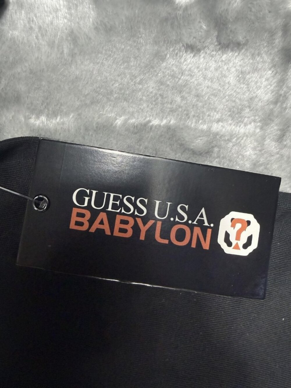New Guess X Babylon Shirt Men's Large Black Checker Logo Graphic Tee Streetwear - Picture 6 of 14